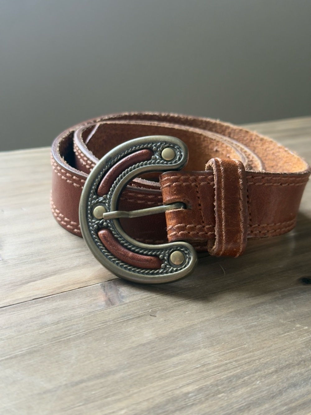 Vintage J.G. Hook Leather Belt – Horseshoe Buckle – 32”